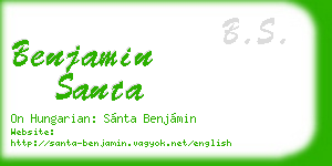 benjamin santa business card
